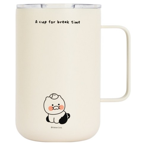 춘식이 스퀘어 핸들 머그 텀블러, 아이보리, 1개, 560ml