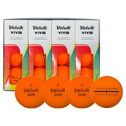 볼빅 시그니처 무광 VIVID Focus Line 골프공 3피스 18.5 x 14.5 x 4.5 cm, 오렌지, 4개, 3개입
