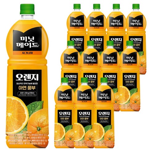 미닛메이드 시그니처 오렌지 주스, 1.5L, 12개