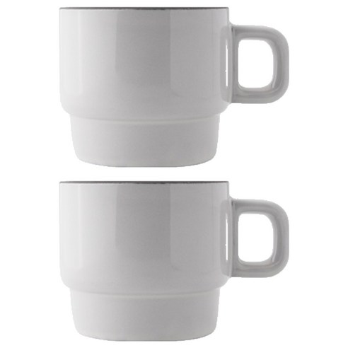 라운드앤플랫 쉐이드 미디 머그 240ml, 크림, 2개