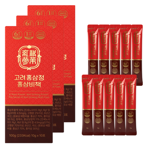 고려홍삼정 홍삼비책 10p, 3개, 100g