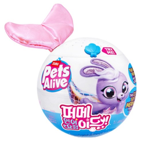 (주)아이비젼 펫얼라이브 퍼메이드 소리나는 토끼 강아지 고양이 인어 작동인형, 1개, 랜덤발송, 200mm
