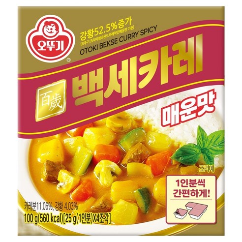 오뚜기 백세카레 고형 매운맛, 1개, 100g