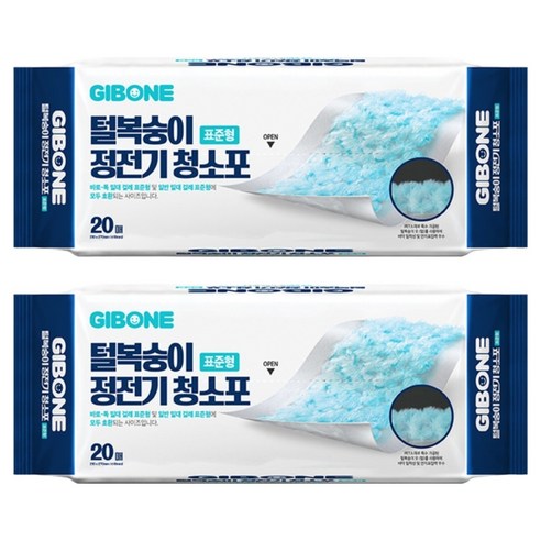 기본에 털복숭이 정전기 청소포 표준형 20p, 2개