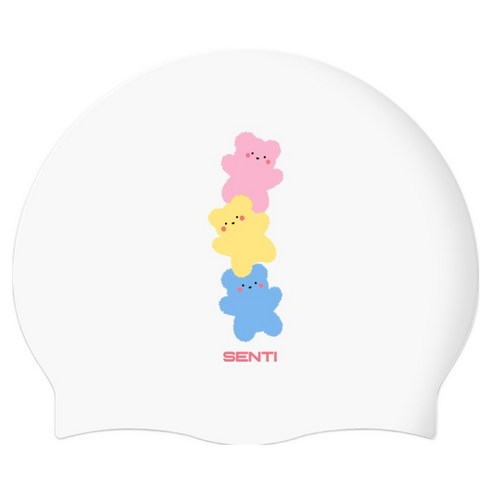 센티 플러피베어 실리콘 수모, WHITE, 1개