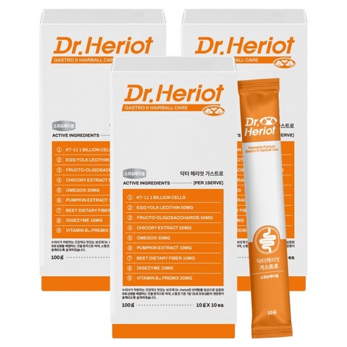 닥터헤리엇 반려동물 가스트로 영양제, 10개입, 100ml, 100g, 소화기능/췌장/위개선, 3개