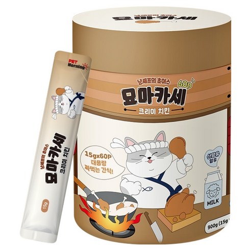 펫모닝 고양이 묘마카세 크리미 치킨 60p, 1개, 900g, 치킨맛