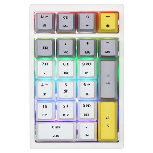 몬스타기어 한손 매크로 단축키 조약돌 커스텀 유무선 계산기 키패드, 솔라, K21PRO, 제조사축