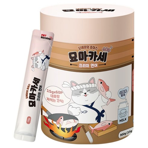 펫모닝 묘마카세 크리미 간식 15g x 60p, 1개, 900g, 연어맛
