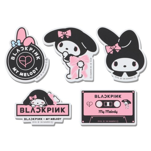 블랙핑크 x 마이멜로디 콜라보레이션 MD 스티커 5종 세트, 리본