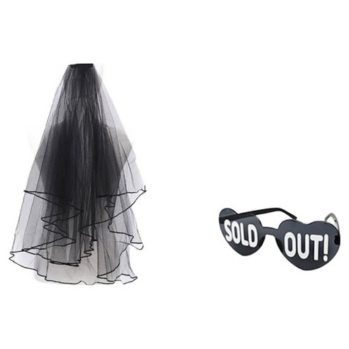 조이파티 면사포 + SOLD OUT 안경 세트, 블랙, 1세트