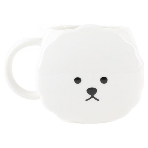 데일리라이크 페이스 머그컵 370ml, 01 비숑, 1개