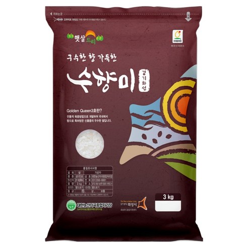 수향미 골든퀸 3호 백미, 3kg, 1개, 특등급