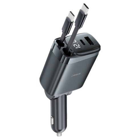 아이나비 릴타입 4in1 멀티 고속 차량용 시거잭 PD 65W 충전기, 스페이스그레이, ICA-BB52-SG