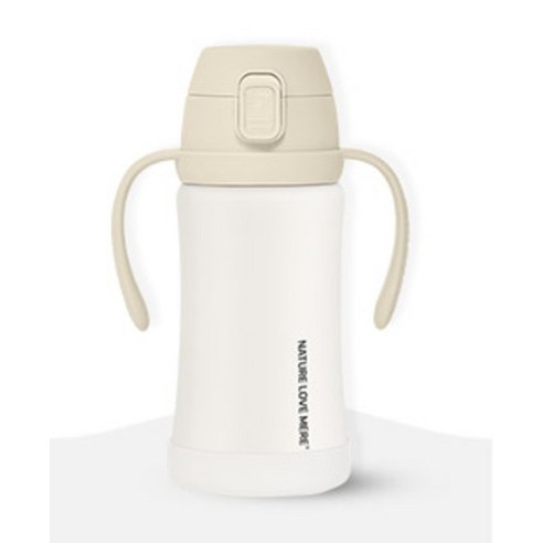 네이쳐러브메레 애니멀 프렌즈 원터치 스테인리스 빨대컵, 크림베이지, 1개, 300ml