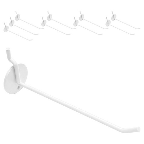 젠리브 타공판 일자 후크 걸이 10cm, 화이트, 10개