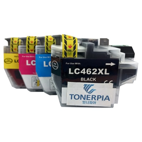 토너피아 대용량 4종 세트 LC462XL MFC-J2340DW J2740DW J3540DW J3940DW 브라더 호환잉크, 검정, 파랑, 빨강, 노랑, 1세트