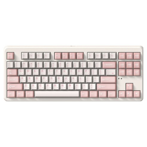 에프엘이스포츠 가스켓 마운트 블루투스 유무선 기계식 텐키리스 키보드 저소음 파도축, Cream Pink, FL-ESPORTS X80, 제조사축
