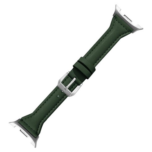 젤리타이거 스마트워치 슬림 가죽 밴드 스트랩 40 / 44 / 46mm, 포레스트그린, 1개