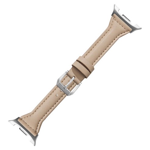 젤리타이거 스마트워치 슬림 가죽 밴드 스트랩 40 / 44 / 46mm, 밀크티, 1개