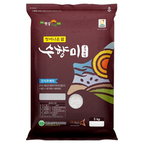 수향미 씻어나온쌀 골든퀸 3호 백미 특등급, 5kg, 1개