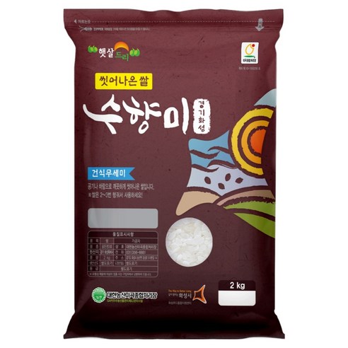 수향미 씻어나온쌀 골든퀸 3호 백미 특등급, 2kg, 1개