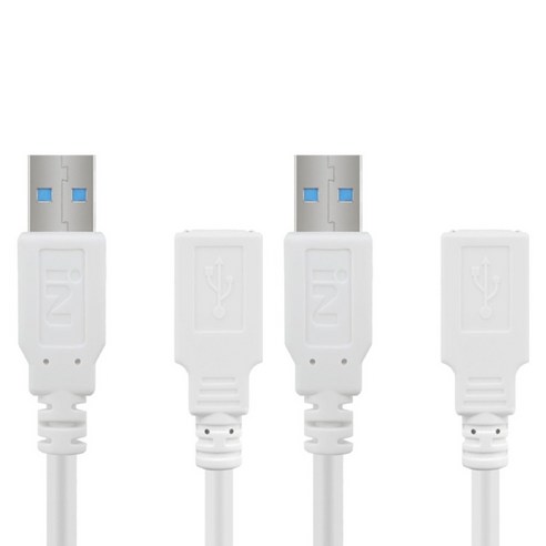 인네트워크 풀몰딩 USB3.0 연장 케이블 화이트 IN-U3MFW05, 2개, 0.5m