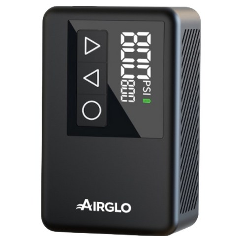 에어글로 스마트 미니 LCD 디스플레이 120PSI 초경량 휴대용 자전거 전동펌프, 1개, 블랙