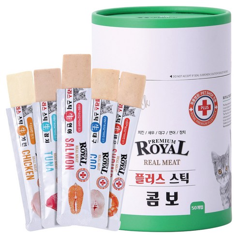로얄 프리미엄 고양이 플러스 스틱 간식 50p, 콤보, 500g, 1개