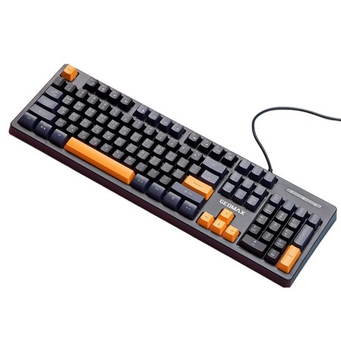 지오맥스 LED 커스텀 104 저소음 유선 키보드, 블랙 + 옐로우, GM-YK2100, 제조사축