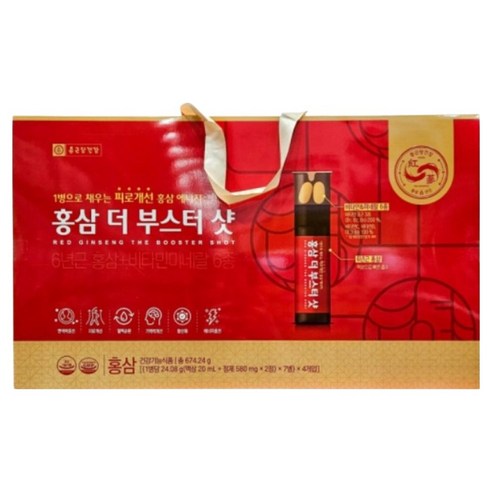 종근당 홍삼 더 부스터 샷, 7회분, 23.72g, 4개