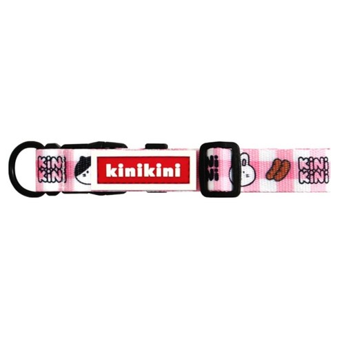 키니키니 브런치 체크 목줄, 핑크, 1개