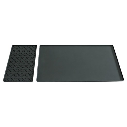 미네릭 실리콘 커피머신 매트 + 탬핑 매트 세트 MR-CMAT-001, 블랙, 1세트