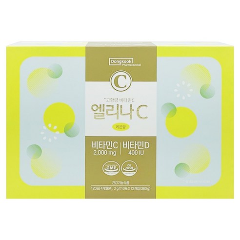 동국제약 엘리나C 고함량 비타민C 2000mg 비타민D 400IU 120p, 360g, 1개