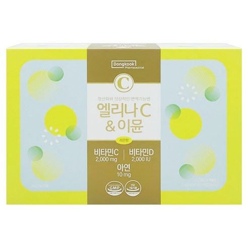 동국제약 엘리나C & 이뮨 고함량 비타민C 2000mg 비타민D 2000IU 아연10mg, 360g, 1개