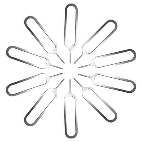 더블유케이스 정밀 유심 트레이 제거핀, 실버, 10개