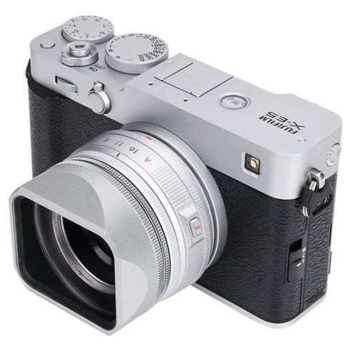 JJC 후지 XF 23 F2.8 XF 27 F2.8 R WR X-E5 렌즈 사각 후드, 1개, LH-JXF23F28(실버)