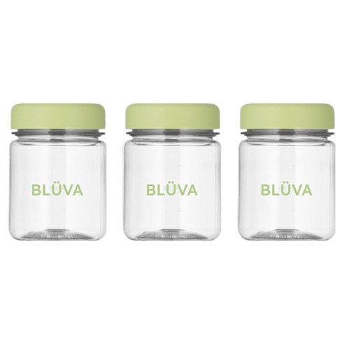 블루바 눈금표시 트라이탄 파스텔캡 다용도 미니 보틀, 그린, 3개, 200ml