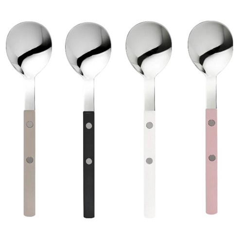보겐 미네뜨 티스푼 4종 세트, 1세트, 베이지 + 블랙 + 화이트 + 핑크