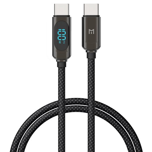 모란카노 C타입-C타입 LED 디스플레이 PD 초고속 충전 케이블 100W, 블랙, 1개, 1.2m