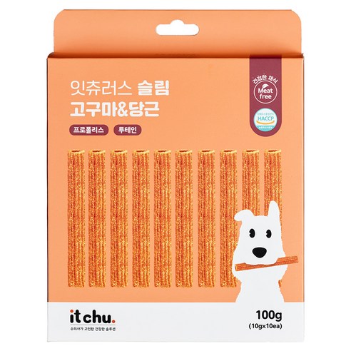 잇츄 강아지 잇츄러스 슬림 덴탈껌 10p, 1개, 100g, 혼합맛(고구마/당근)