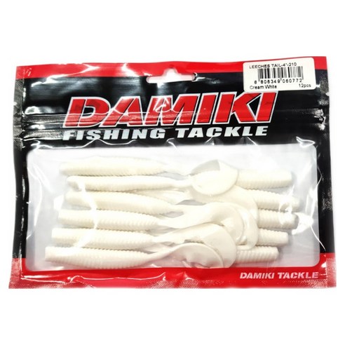 다미끼 리치테일 4인치 광어 다운샷 우럭 배스 웜 12p, 210 크림화이트, 1개