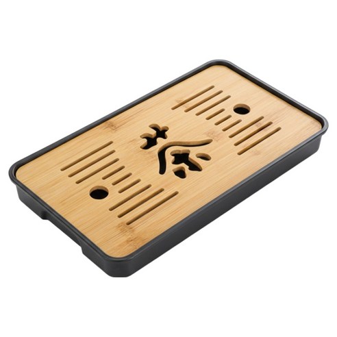 쿠쏘 대나무 물받이 차판 티타임 트레이 K타입 32 x 19 cm, 우드, 1개