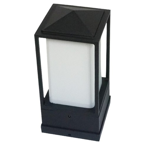 블링라이트 LED GS 사각 문주등 100 x 100 mm E26소켓, 블랙