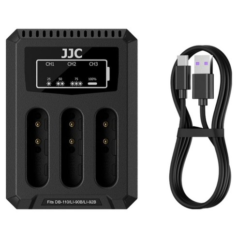 JJC 리코 GR3X GR3 DB-110 배터리 전용 멀티 충전기, 1개, DCH-110TC