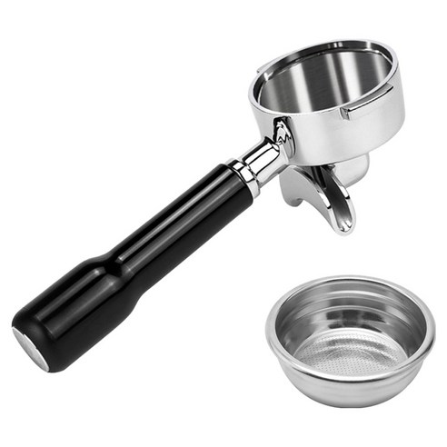 칼딘 더블 스파웃 포터 필터 E61 58mm, 블랙, 1개