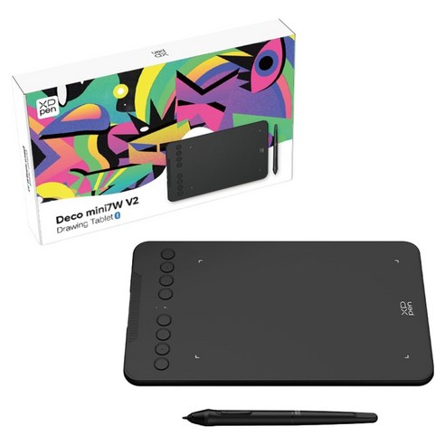 엑스피펜 Deco mini 7W V2 펜 타블렛, 블랙