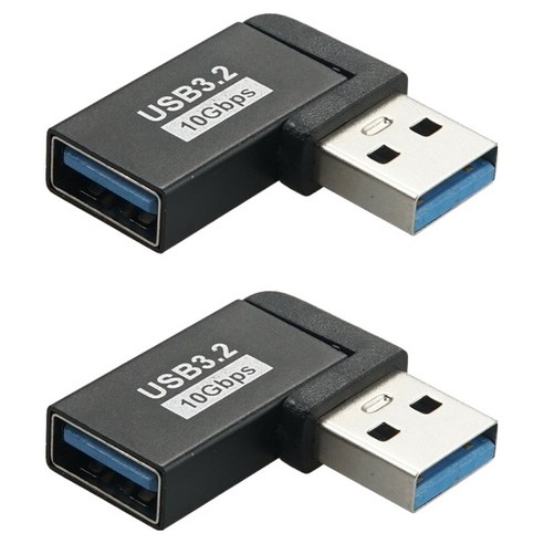 컴스 USB 3.2 Gen2 A타입 10Gbps 90도 꺾임 연장 젠더 2p