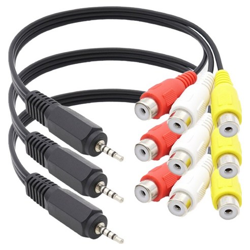컴스 스테레오 2.5 to 3RCA 케이블 20cm DP050 3p, 1개