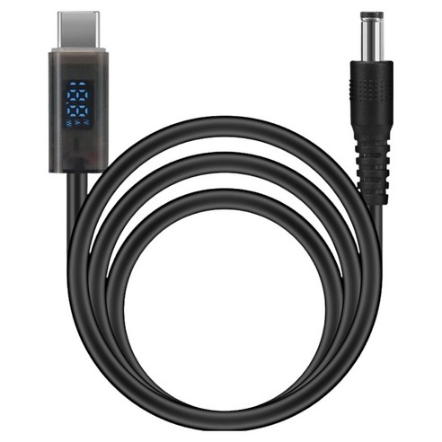 컴스 C타입 to DC 20V 외경 5.5 내경 2.1 PD 노트북 충전 전압 디스플레이 전원 변환 케이블 NC885, 1m, 블랙, 1개
